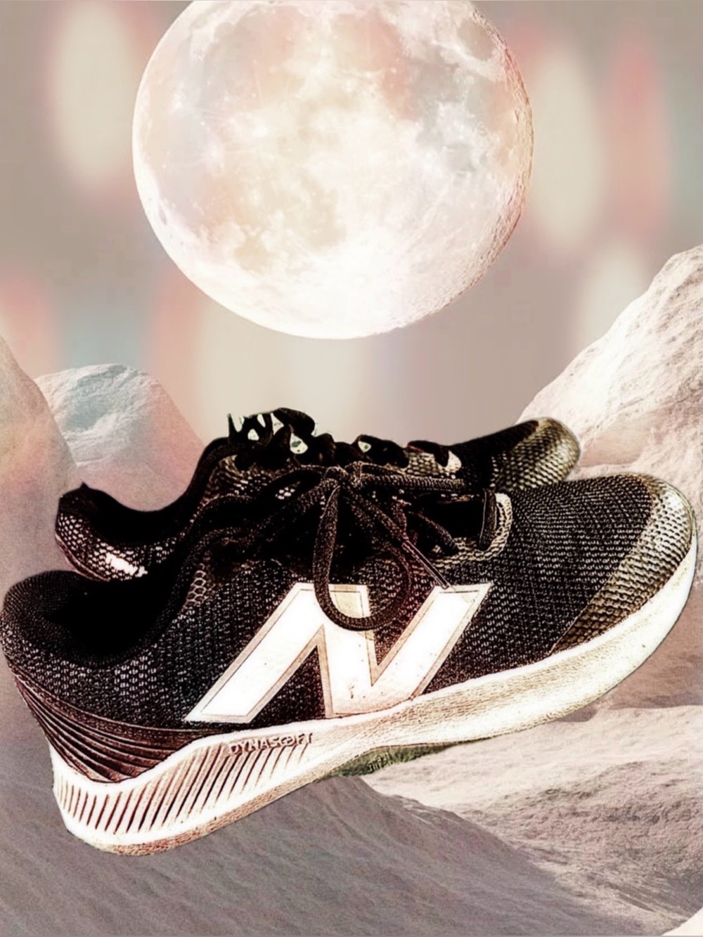 New Balance Black and White Boys Athletic Shoes